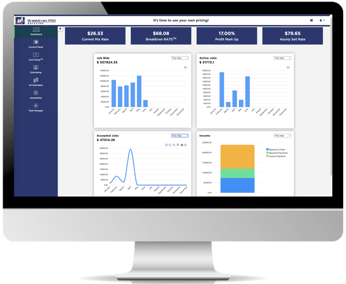 BreakEven PRO estimating software.