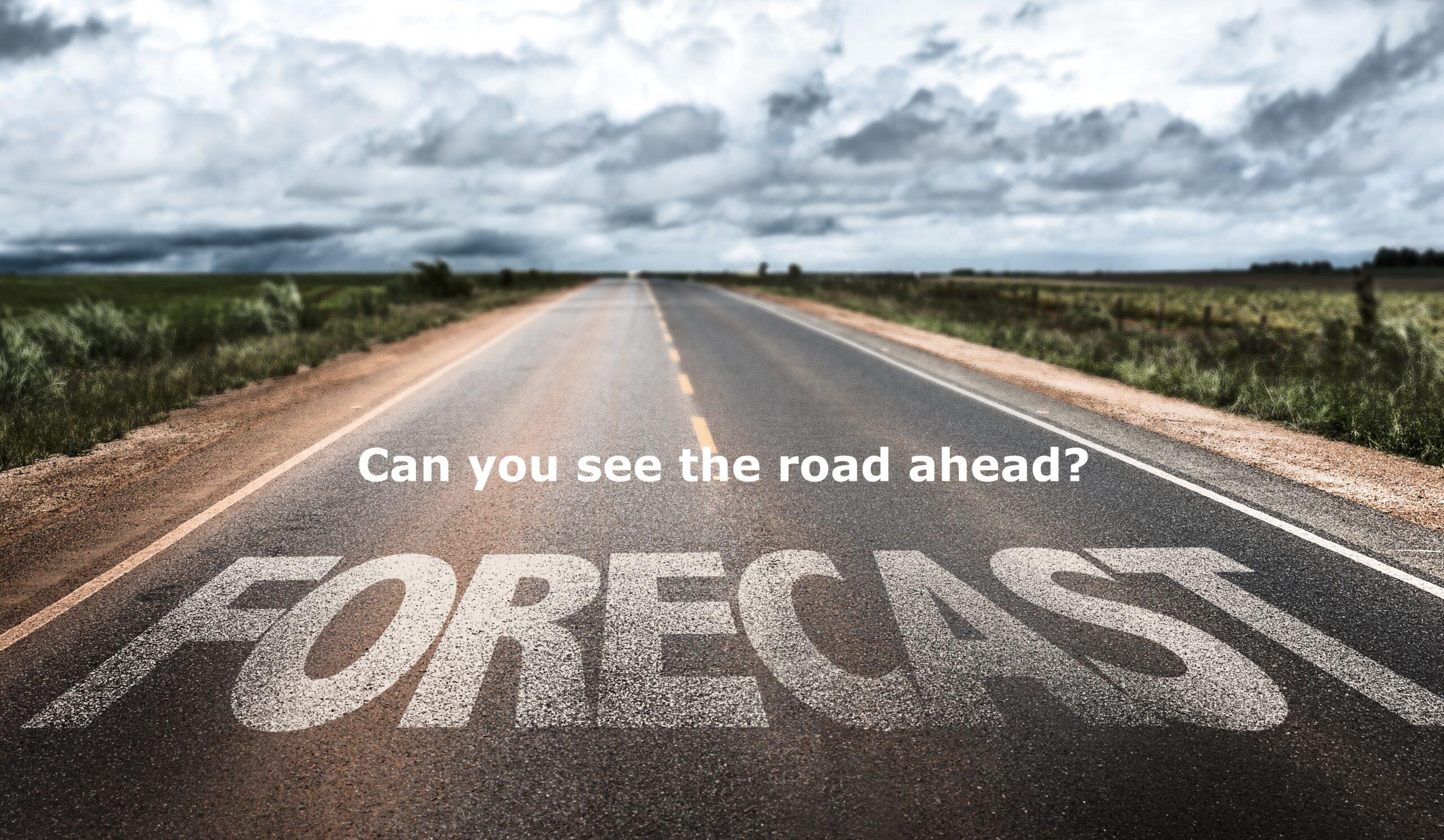 Forecast road ahead illustration representing HVAC business forecasting