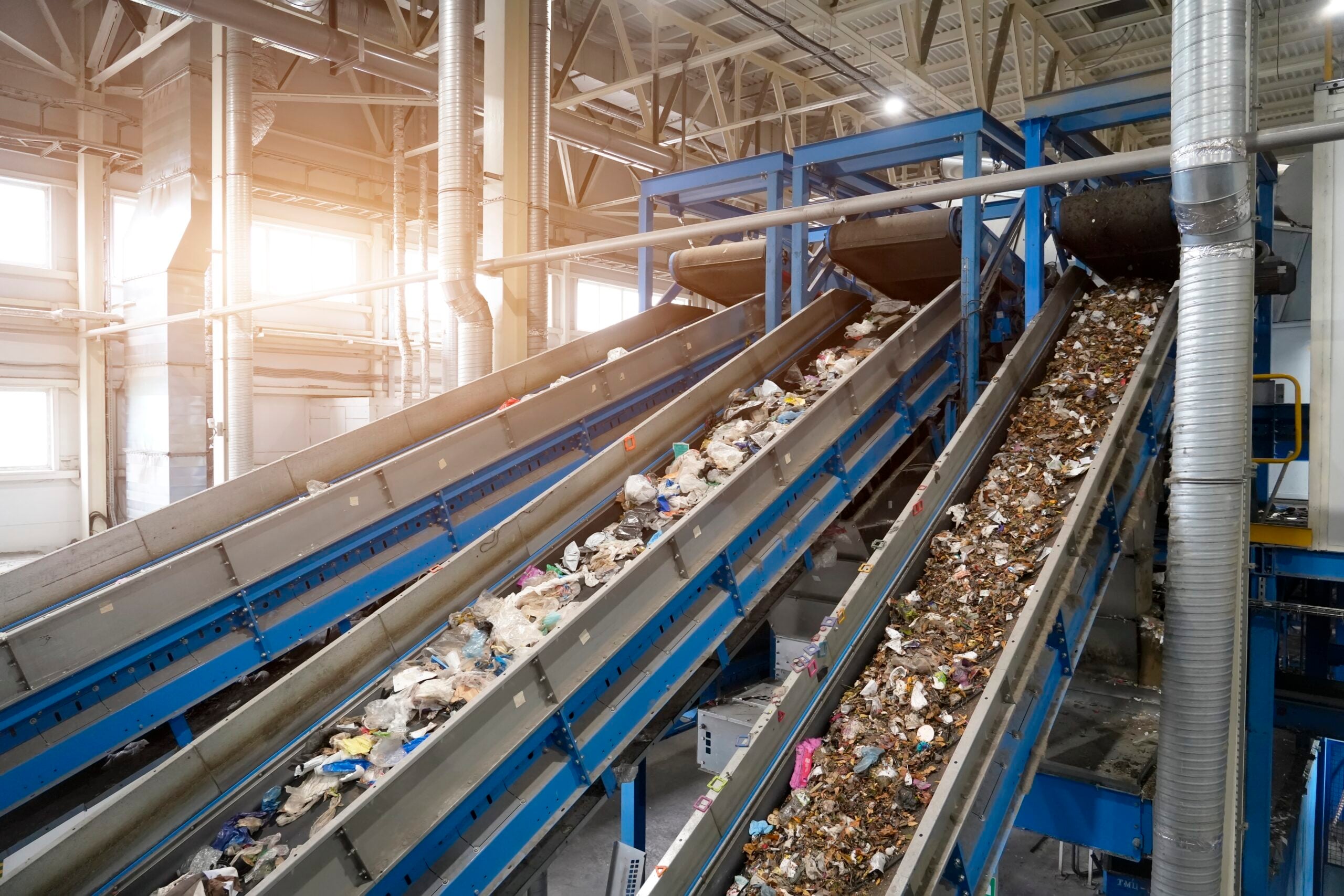 Municipal recycling and solid waste processing facility representing sanitation, transfer, and recycling operations