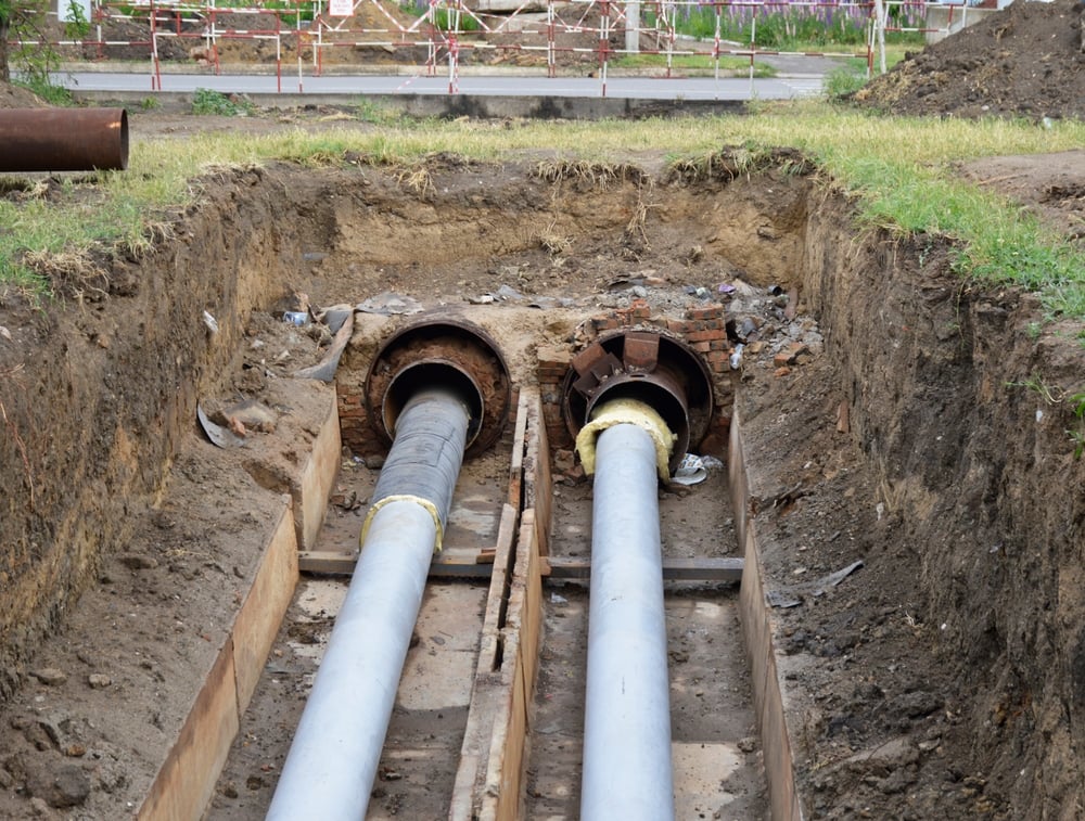 Underground municipal storm sewer pipes representing stormwater drainage capital infrastructure